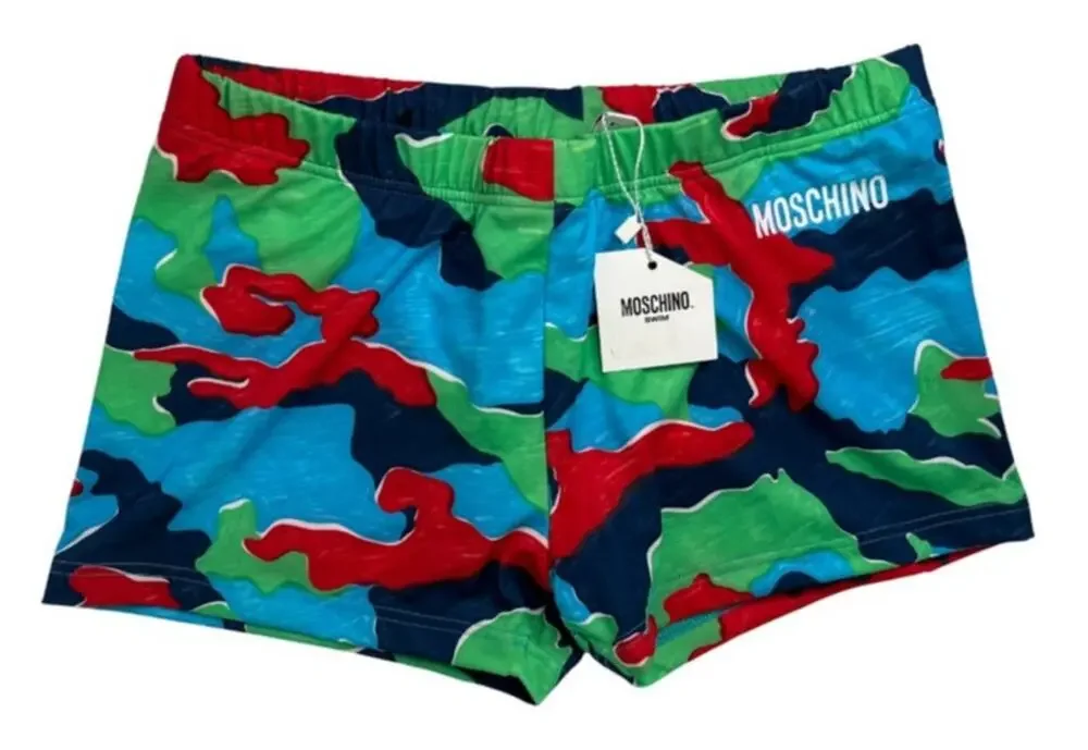 4-96 MOSCHINO Men's NWT Swim Brief Trunks Camoflauge S/US30/EU46